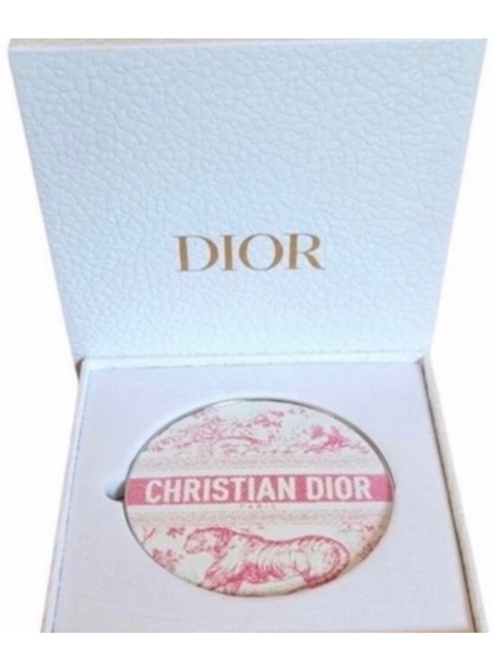 DIOR Beauty Pink “Toile de Jouy” Compact Mirror, folding “Pocket Mirror” NIB